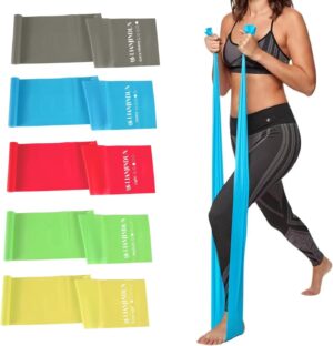 5 Pcs Professional Resistance Bands. Latex-Free. Elastic Band. Work Out Bands. Stretch Bands for Working Out Women or Men. Exercise Bands Set for Physical Therapy. Yoga. Pilates