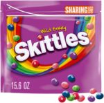 SKITTLES Wild Berry Chewy Candy Share Size Tear and Share Movie Night Party Favor Candy Snack, 15.6 Oz Resealable Bag