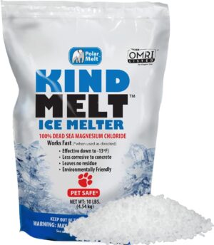 HARRIS Kind Melt Pet Friendly Ice and Snow Melter, Fast Acting 100% Pure Magnesium Chloride Formula。