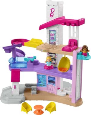 Fisher-Price Little People Toddler Toy Barbie DreamHouse Playset with Music Lights & Figures for Pretend Play Kids Ages 18+ Months