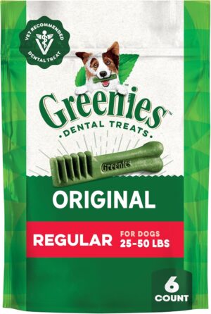 Greenies Veterinarian-Recommended Adult Natural Dental Dog Treats Regular Size, Original Flavor。