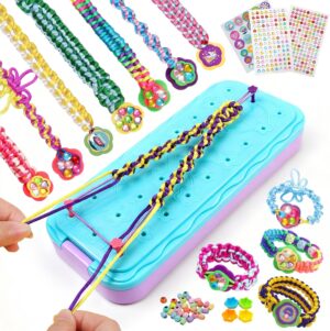 DDAI Bling Bracelet Kit for Girls Age 7-12 ?C Sparkly Friendship Craft Set with Gems, Threads & Stickers ?C Birthday Gift for 8 9 10 11 Year Old Girls & Holiday Surprise